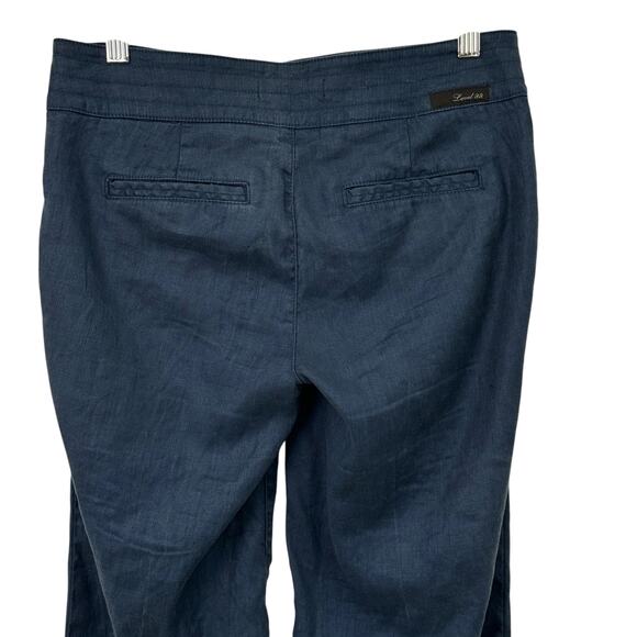 Level 99 Linen Tencel Trouser Pant Women's SZ 26 Blue Casual Comfort Modern - Picture 4 of 10